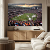 87578930-MGV-CV-36X24-Soldier Field Wall Art – Chicago Bears Football Stadium Sunset Canvas Print, Game Day Sports Decor for Man Cave, Bar, Office, or
