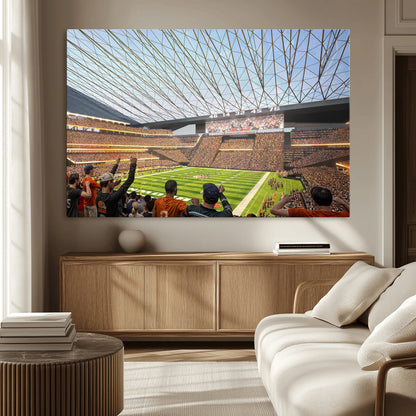 81960112-MGV-CV-36X24-Futuristic Football Stadium Wall Art – Modern Dome Arena Canvas Print, Chicago Bears Concept Design Sports Decor for Man Cave or