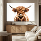637908607-MGV-FC-93X47-3P_Black-Highland Cow Wall Art Print – Rustic Farmhouse Animal Portrait, Scottish Highland Cattle Canvas, Modern Country Wall Decor for