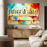 YKE34632598CR-MGV-CV-36X24-Abstract Last Supper with Apostles Wall Art Canvas Print