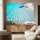 68127042-MGV-CV-36X24-Beach Wall Art – Tropical Ocean Canvas Print, Clear Water and White Sand Photography Decor for Bedroom, Living Room, Office,