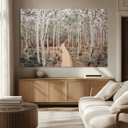 24760563-MGV-CV-36X24-Forest Wall Art – Tranquil Woodland Path Canvas Print, Scenic Nature Photography Decor for Bedroom, Living Room, Office, Cabin or