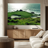 48473947-MGV-CV-36X24-Ocean Golf Course Wall Art – Panoramic Green Fairway Canvas Print, Coastal Golf Landscape Photography Sports Decor for Office, Man