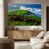 13644055-MGV-CV-36X24-Golf Wall Art – Oceanfront Green Canvas Print, Scenic Coastal Course Photography Decor for Bedroom, Living Room, Office, Sports