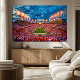 94266219-MGV-CV-36X24-Neyland Stadium Wall Art – Tennessee Volunteers Checkerboard Game Day Canvas Print, College Football Fireworks Decor for Man Cave