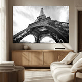 40006-MGV-CV-36X24-Eiffel Tower Wall Art – Black and White Architectural Photo Print, Paris Inspired Decor for Bedroom, Office, Studio or Modern