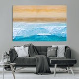 43046-MGV-CV-36X24-Aerial Beach Wall Art – Serene Ocean Waves & Sandy Shore Canvas Print, Coastal Home Decor for Living Room, Bedroom or Office