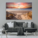 78111-MGV-CV-36X24-Sunset Pathway Wall Art – Panoramic Coastal Canvas Print, Tranquil Beach Decor for Living Room, Office or Bedroom