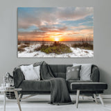 91064-MGV-CV-36X24-Beach Sunset Wall Art – Coastal Sand Dunes and Ocean Horizon Canvas Print, Seaside Landscape Wall Decor for Living Room, Bedroom