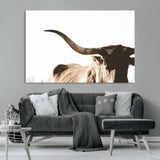 35866-MGV-CV-36X24-Texas Longhorn Wall Art – Rustic Western Bull Canvas Print, Farmhouse Animal Photography Decor for Living Room, Office, or Ranch