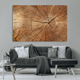 61710-MGV-CV-36X24-Tree Rings Wall Art – Rustic Wood Grain Canvas Print of Tree Trunk Cross Section, Nature Inspired Decor for Cabin, Office, Living