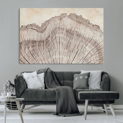 67528-MGV-CV-36X24-Wood Ring Wall Art Canvas Print, Framed Tree Ring Art Picture Print, Rustic Tree Ring Perfect Neutral Boho Decor Artwork