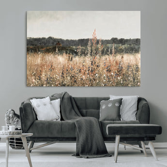46308-MGV-CV-36X24-Wildflower Field Wall Art – Rustic Meadow Landscape Canvas Print, Country Nature Decor for Living Room, Bedroom or Farmhouse