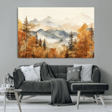 72950-MGV-CV-36X24-Autumn Mountain Forest Wall Art – Golden Fall Landscape Canvas Print, Nature-Inspired Home Decor for Living Room, Bedroom or