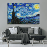 39177-MGV-CV-36X24-Starry Night Wall Art – Vincent van Gogh Famous Painting Canvas Print, Timeless Starry Sky Decor for Living Room, Bedroom or