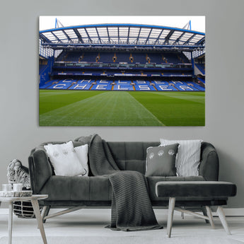 59508-MGV-CV-36X24-Chelsea Stadium Wall Art – Stamford Bridge Football Arena Canvas Print, Iconic Soccer Artwork for Living Room, Office, Game Room