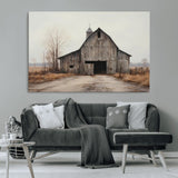 11602-MGV-CV-36X24-Old Barn Wall Art Canvas Print, Framed Rustic Barn Art Picture Print, Old Farmhouse Perfect Rustic Farmhouse Decor Artwork