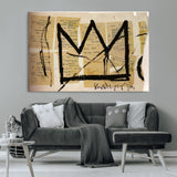 37215-MGV-CV-36X24-Abstract Crown Wall Art – Urban Graffiti Style Canvas Print Modern Street Art Design, Bold Contemporary Decor for Living Room,