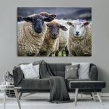 18418-MGV-CV-36X24-Sheep Wall Art Canvas Print, Framed Farmhouse Sheep Art Picture Print, Sheep Herd Perfect Rustic Farmhouse Decor Artwork