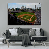 34859-MGV-CV-36X24-Wrigley Field Wall Art Canvas Print, Framed Chicago Cubs Stadium Art Picture Print, Wrigley Stadium Field Perfect Sport Room Decor