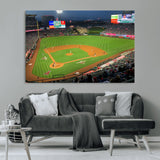 93707-MGV-CV-36X24-Los Angeles Stadium Wall Art Canvas Print, Framed Angel Stadium Field Art Picture Print, Anaheim Stadium Perfect Sports Room Decor