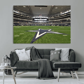 14834-MGV-CV-36X24-Dallas Att Stadium Wall Art Canvas Print, Framed Texas NFL Stadium Art Picture Print, American Football Stadium Perfect Sports