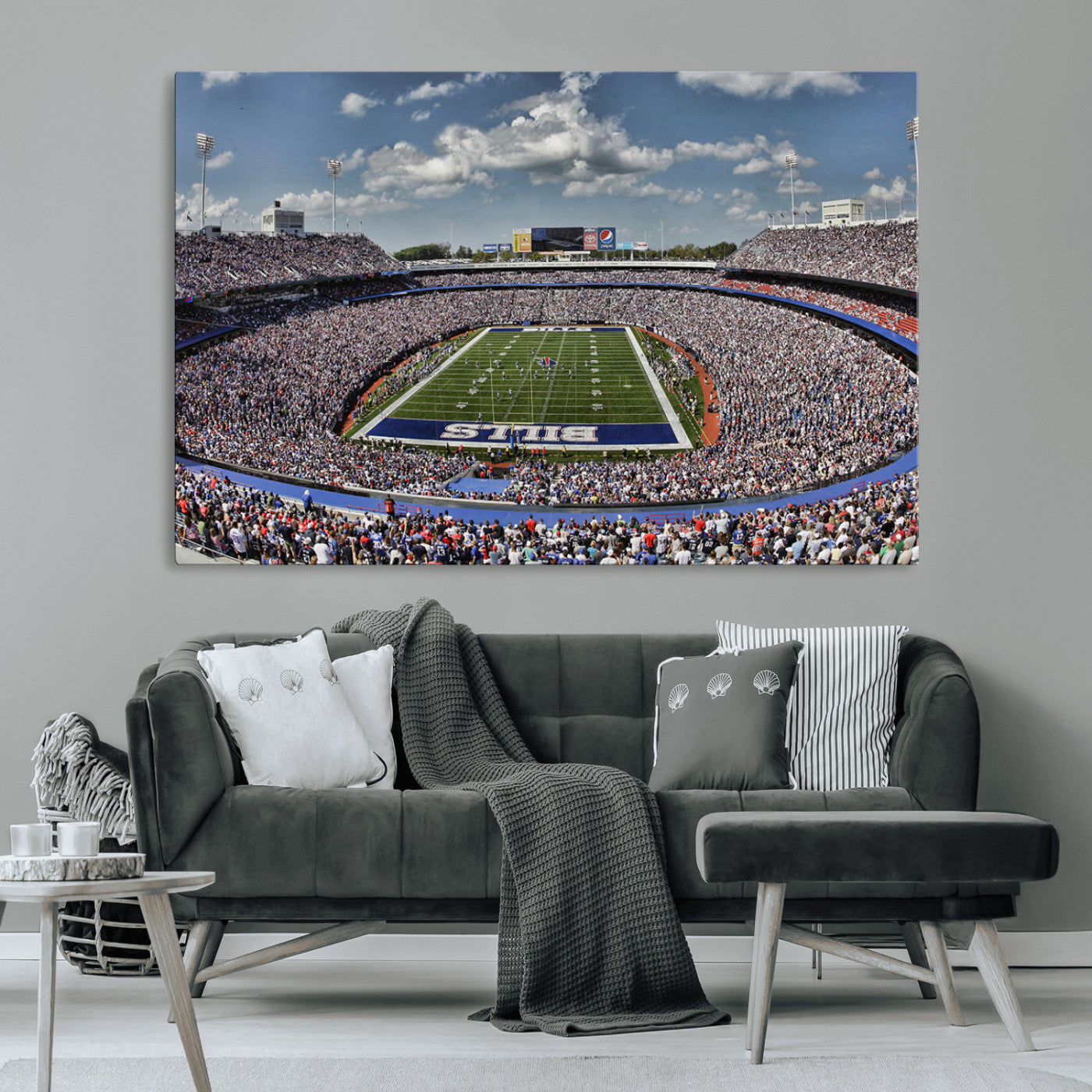 76491-MGV-CV-36X24-Buffalo Bills Stadium Wall Art Canvas Print, Framed Bills Stadium Art Picture Print, Highmark Stadium Perfect Sport Room Decor