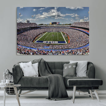 76491-MGV-CV-36X24-Buffalo Bills Stadium Wall Art Canvas Print, Framed Bills Stadium Art Picture Print, Highmark Stadium Perfect Sport Room Decor