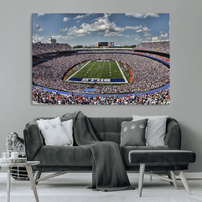 76491-MGV-CV-36X24-Buffalo Bills Stadium Wall Art Canvas Print, Framed Bills Stadium Art Picture Print, Highmark Stadium Perfect Sport Room Decor