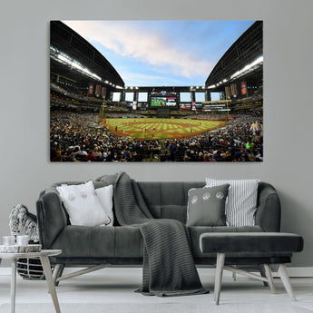 92672-MGV-CV-36X24-Chase Field Stadium Wall Art Canvas Print, Framed Arizona Stadium Art Picture Print, Chase Stadium Perfect Sports Room Decor