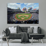 22910-MGV-CV-36X24-City Field Stadium Wall Art Canvas Print, Framed New York Stadium Art Picture Print, City Field Perfect Sport Room Decor Artwork