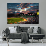 66781-MGV-CV-36X24-Baseball Stadium Wall Art – Canvas Print Evening Game Field Packed Crowd Sunset Sky Sports Photography, Dynamic Decor for Game