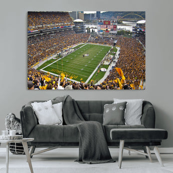 51419-MGV-CV-36X24-Heinz Field Wall Art Canvas Print, Framed Pittsburgh Stadium Field Art Picture Print, Heinz Stadium Field Perfect Sports Room
