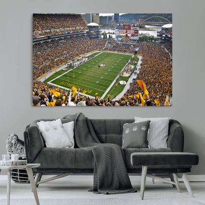 51419-MGV-CV-36X24-Heinz Field Wall Art Canvas Print, Framed Pittsburgh Stadium Field Art Picture Print, Heinz Stadium Field Perfect Sports Room