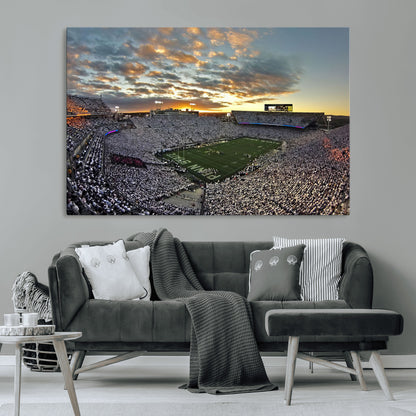 38807-MGV-CV-36X24-Beaver Stadium Wall Art Canvas Print, Framed Beaver Stadium Field Art Picture Print, Football Stadium Perfect Sport Room Decor