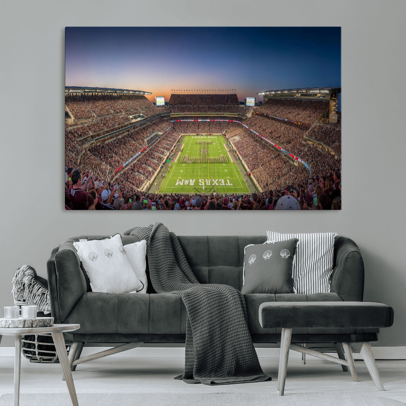 17421-MGV-CV-36X24-Kyle Field Wall Art Canvas Print, Framed Texas Stadium Art Picture Print, Kyle Field Stadium Perfect Sport Room Decor Artwork