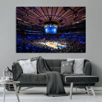 20491-MGV-CV-36X24-Madison Square Garden Wall Art Canvas Print, Framed New York Stadium Art Picture Print, MSG Stadium Perfect Sport Room Decor