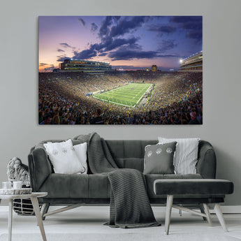 50825-MGV-CV-36X24-Notre Dame Stadium Wall Art Canvas Print, Framed Indiana Stadium Art Picture Print, Football Stadium Perfect Sports Room Decor
