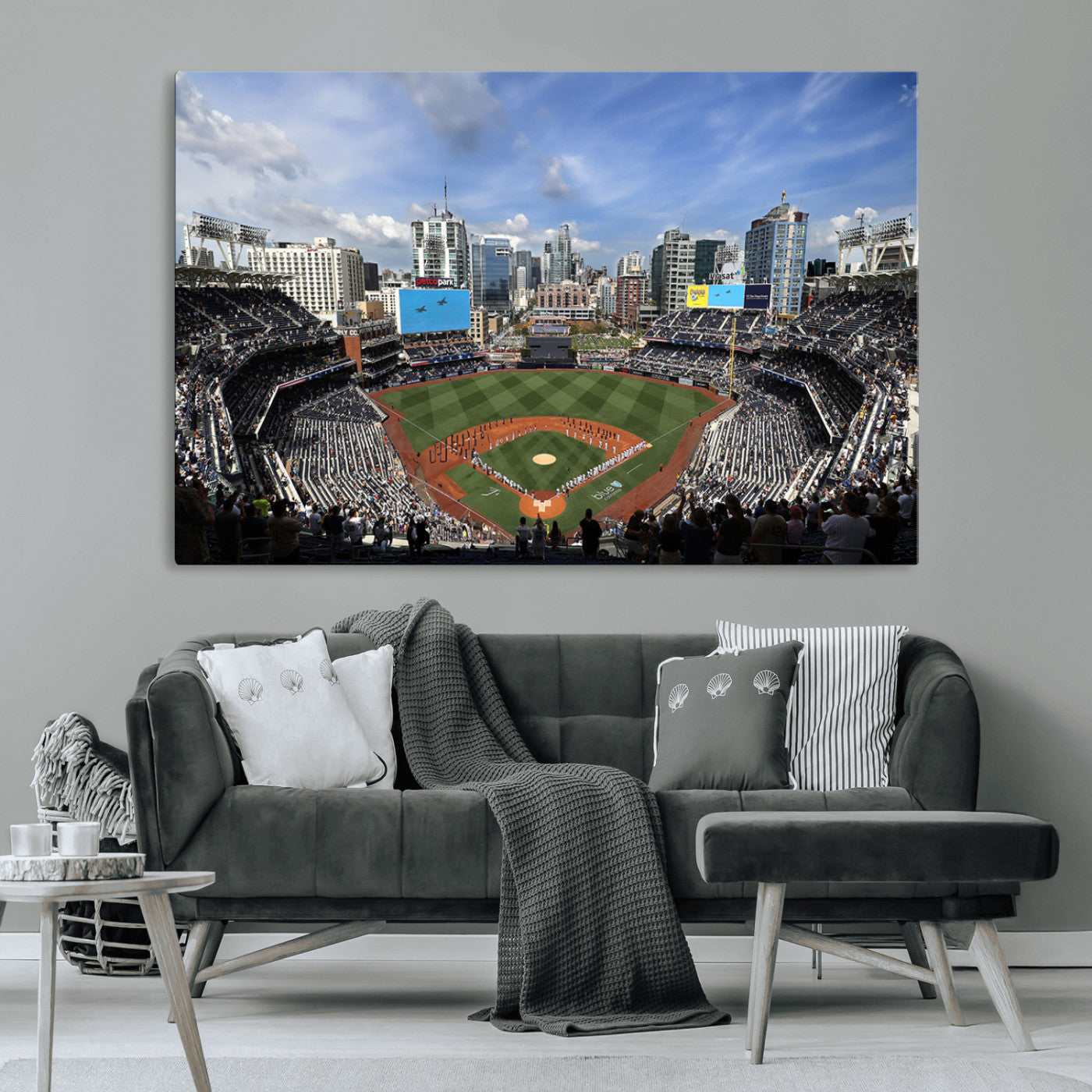 87122-MGV-CV-36X24-Petco Park Field Wall Art Canvas Print, Framed San Diego Stadium Art Picture Print, Petco Park Stadium Perfect Sport Room Decor