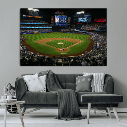 83979-MGV-CV-36X24-RingCentral Coliseum Wall Art Canvas Print, Framed Oakland A's Stadium Art Picture Print, RingCentral Coliseum Field Perfect Sport