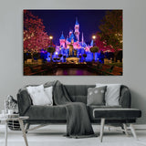 79435-MGV-CV-36X24-Disney Castle Wall Art Canvas Print, Framed Magic Kingdom Art Picture Print, Disney World Perfect Child Room Decor Artwork