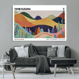 66936-MGV-CV-36X24-Kusama Wall Art – Vibrant Abstract Hills Canvas Print, Japanese Modern Landscape Poster for Living Room, Office, Studio or