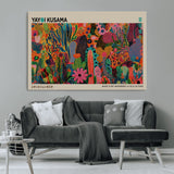 40791-MGV-CV-36X24-Kusama Inspired Wall Art – Vibrant Abstract Floral Jungle Canvas Print, Bold Pop Art Botanical Decor for Living Room, Bedroom, or