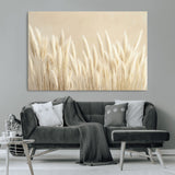 81444-MGV-CV-36X24-Pampas Grass Wall Art Canvas Print, Framed Beige Pampas Grass Art Picture Print, Minimalist Beige Perfect Minimalist Nature Decor