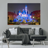 66710-MGV-CV-36X24-Enchanted Castle Wall Art – Magical Night Scene Canvas Print with Glowing Lights, Fantasy Architecture Artwork for Living Room,