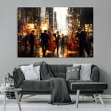 58782-MGV-CV-36X24-Jazz Musicians Cityscape Wall Art – Vibrant Urban Night Canvas Print, Elegant Music Themed Decor for Living Room, Office, or Music