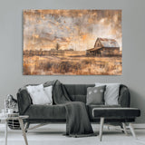 FARM2-MGV-CV-36X24-Rustic Farmhouse Wall Art Canvas Print, Framed Old Barn Art Picture Print, Southwestern Farmhouse Perfect Rustic Decor Artwork