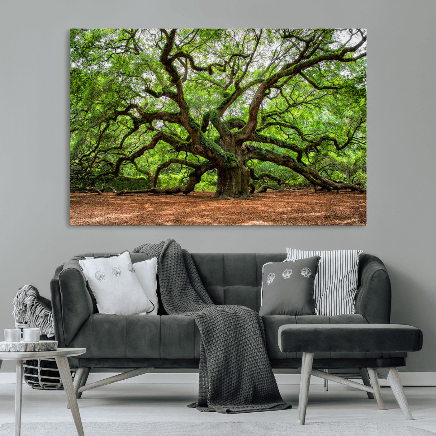 51255351-MGV-CV-36X24-Ancient Tree Wall Art – Majestic Oak Canvas Print, Large Nature Photography, Sacred Forest Landscape Wall Décor, Wisdom Tree