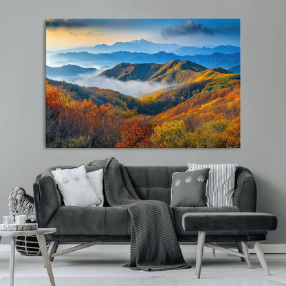 86772247-MGV-CV-36X24-Autumn Mountains Wall Art Canvas Print, Framed Fall Foliage Art Picture Print, Vibrant Hills Perfect Vibrant Nature Decor Artwork