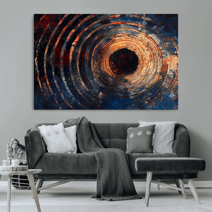 10017879-MGV-CV-36X24-Wood Tree Ring Wall Art Canvas Print, Framed Natural Wood Art Picture Print, Rustic Tree Slice Perfect Rustic Decor Artwork